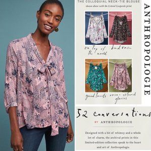 Anthropologie 52 Conversations Neck-Tie Blouse